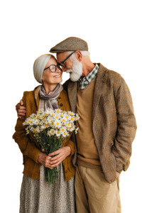 Elderly Couple Hugging V2 Vinyl Car Decal Sticker – Waterproof & UV-Resistant 8.96"