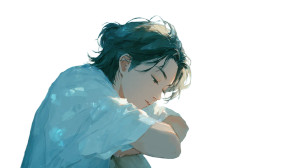 Thoughtful Anime Boy Vinyl Car Decal Sticker – Waterproof & UV-Resistant 2.72"