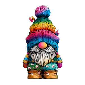 Rainbow Gnome Vinyl Car Decal Sticker – Waterproof & UV-Resistant 3.4133333333333336"