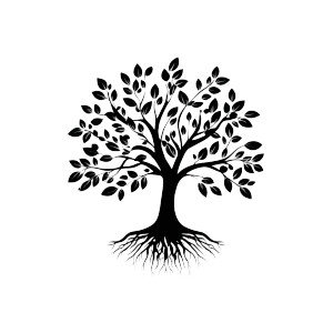 Black Vector Tree Vinyl Car Decal Sticker – Waterproof & UV-Resistant 3.4133333333333336"