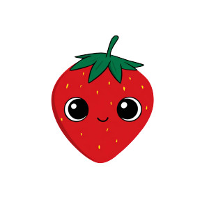 Smiling Strawberry V2 Vinyl Car Decal Sticker – Waterproof & UV-Resistant 3.4133333333333336"