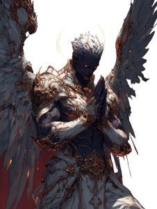 Praying Archangel Eclipse Vinyl Car Decal Sticker – Waterproof & UV-Resistant 4.1066666666666665"