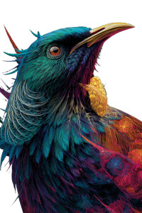Psychedelic Tui Bird Vinyl Car Decal Sticker – Waterproof & UV-Resistant 4.4 Psychedelic Tui Bird Vinyl Car Decal Sticker – Waterproof & UV-Resistant 4.4