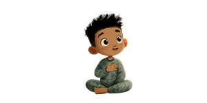 Toddler In Bed Vinyl Car Decal Sticker – Waterproof & UV-Resistant 5.12"