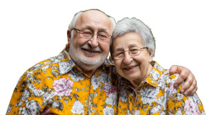 Senior Couple Embracing Vinyl Car Decal Sticker – Waterproof & UV-Resistant 5.4