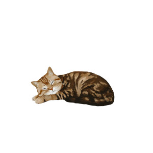 Sleepy Tabby Cat V4 Vinyl Car Decal Sticker – Waterproof & UV-Resistant 3.4133333333333336"