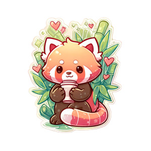 Chibi Red Panda Sticker Vinyl Car Decal Sticker – Waterproof & UV-Resistant 6.826666666666667"