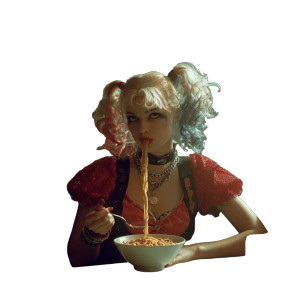 Harley Quinn Dining Vinyl Car Decal Sticker – Waterproof & UV-Resistant 3.4133333333333336"