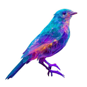 Neon Glow Bird Vinyl Car Decal Sticker – Waterproof & UV-Resistant 3.4133333333333336"