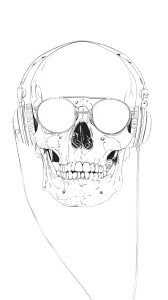 Minimalistic Skull Accessories Vinyl Car Decal Sticker – Waterproof & UV-Resistant 9.706666666666667"