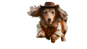 Cowboy Dachshund V3 Vinyl Car Decal Sticker – Waterproof & UV-Resistant 2.72"
