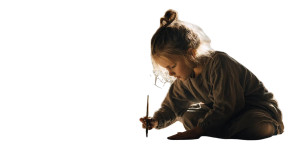 Focused Young Painter Vinyl Car Decal Sticker – Waterproof & UV-Resistant 2.72"