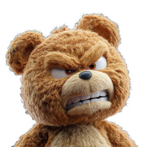 Angry Toy Bear Vinyl Car Decal Sticker – Waterproof & UV-Resistant 3.4133333333333336"