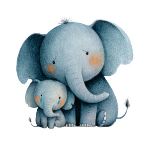 Sad Elephant Calf Vinyl Car Decal Sticker – Waterproof & UV-Resistant 3.4133333333333336"