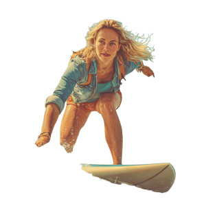Surfing Blonde Woman Vinyl Car Decal Sticker – Waterproof & UV-Resistant 3.4133333333333336" Surfing Blonde Woman Vinyl Car Decal Sticker – Waterproof & UV-Resistant 3.4133333333333336"