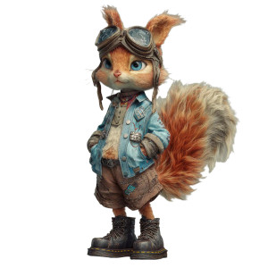 Mechanical Red Squirrel V2 Vinyl Car Decal Sticker – Waterproof & UV-Resistant 3.4133333333333336"