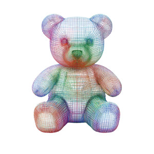 Teddy Bear Mesh Vinyl Car Decal Sticker – Waterproof & UV-Resistant 3.4133333333333336"