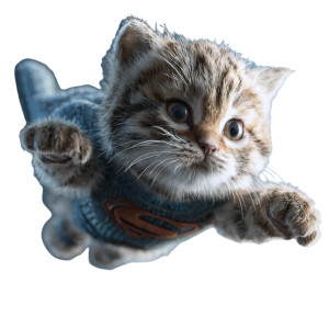 Flying Superhero Kitten Vinyl Car Decal Sticker – Waterproof & UV-Resistant 3.4133333333333336" Flying Superhero Kitten Vinyl Car Decal Sticker – Waterproof & UV-Resistant 3.4133333333333336"