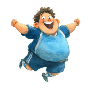 Happy Football Boy Vinyl Car Decal Sticker – Waterproof & UV-Resistant 3.4133333333333336"