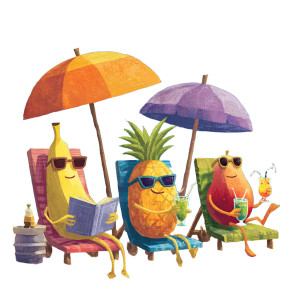 Fruits At Beach Vinyl Car Decal Sticker – Waterproof & UV-Resistant 3.4133333333333336"