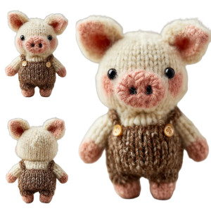 Crochet Ugly Pig Vinyl Car Decal Sticker – Waterproof & UV-Resistant 3.4133333333333336"