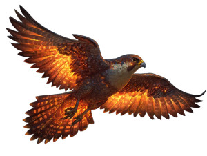 Fiery Elemental Falcon Vinyl Car Decal Sticker – Waterproof & UV-Resistant 3.0933333333333333"