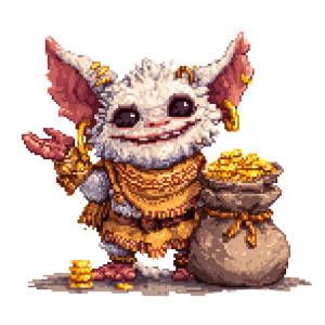 Treasure Goblin Pixel Vinyl Car Decal Sticker – Waterproof & UV-Resistant 6.826666666666667"