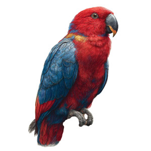 Eclectus Parrot V2 Vinyl Car Decal Sticker – Waterproof & UV-Resistant 3.4133333333333336"