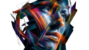 Cubist Neon Portrait Vinyl Car Decal Sticker – Waterproof & UV-Resistant 5.4