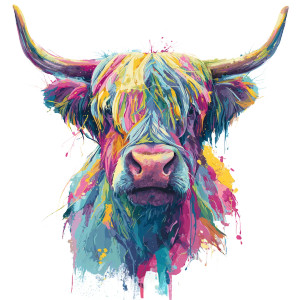 Neon Highland Cow Vinyl Car Decal Sticker – Waterproof & UV-Resistant 6.826666666666667" Neon Highland Cow Vinyl Car Decal Sticker – Waterproof & UV-Resistant 6.826666666666667"