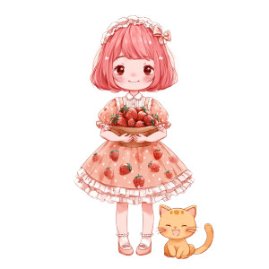 Kawaii Strawberry Girl Vinyl Car Decal Sticker – Waterproof & UV-Resistant 3.4133333333333336" Kawaii Strawberry Girl Vinyl Car Decal Sticker – Waterproof & UV-Resistant 3.4133333333333336"