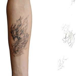 Ifrit Line Art Vinyl Car Decal Sticker – Waterproof & UV-Resistant 3.4133333333333336"