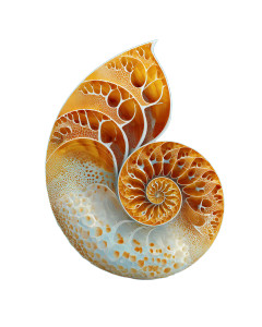 Fractal Nautilus Shell Vinyl Car Decal Sticker – Waterproof & UV-Resistant 4.0"