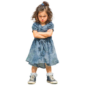 Angry Little Girl V2 Vinyl Car Decal Sticker – Waterproof & UV-Resistant 3.4133333333333336"