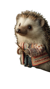 Embroidering Hedgehog Vinyl Car Decal Sticker – Waterproof & UV-Resistant 9.706666666666667"