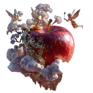 Flying Apple Vinyl Car Decal Sticker – Waterproof & UV-Resistant 3.4133333333333336"