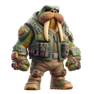 Stylized Walrus Warrior Vinyl Car Decal Sticker – Waterproof & UV-Resistant 3.4133333333333336" Stylized Walrus Warrior Vinyl Car Decal Sticker – Waterproof & UV-Resistant 3.4133333333333336"