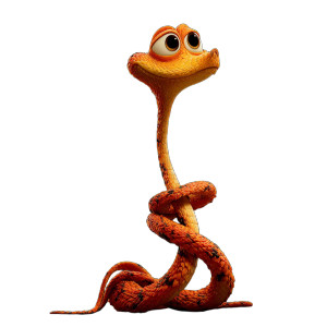 Orange Rattle Snake Vinyl Car Decal Sticker – Waterproof & UV-Resistant 3.4133333333333336"