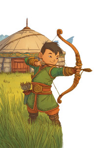 Mongolian Archer Cartoon Vinyl Car Decal Sticker – Waterproof & UV-Resistant 4.4