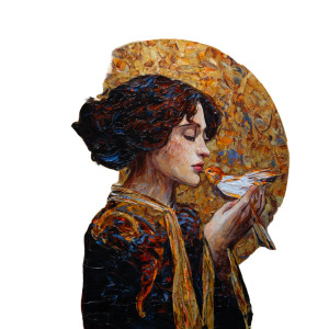 Klimt Woman Bird Vinyl Car Decal Sticker – Waterproof & UV-Resistant 3.4133333333333336" Klimt Woman Bird Vinyl Car Decal Sticker – Waterproof & UV-Resistant 3.4133333333333336"