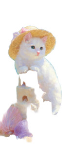 Cat With Straw Hat Vinyl Car Decal Sticker – Waterproof & UV-Resistant 10.2