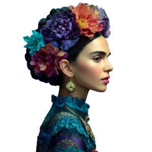 Frida Kahlo Portrait V8 Vinyl Car Decal Sticker – Waterproof & UV-Resistant 3.4133333333333336"