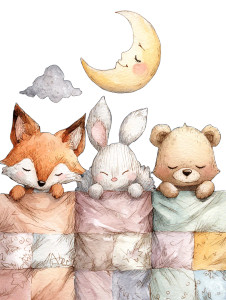 Sleepy Baby Animals Vinyl Car Decal Sticker – Waterproof & UV-Resistant 8.213333333333333"