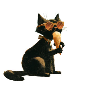 Cool Cat Dessert Vinyl Car Decal Sticker – Waterproof & UV-Resistant 3.4133333333333336"