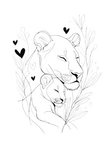 Lioness And Cub V6 Vinyl Car Decal Sticker – Waterproof & UV-Resistant 4.1066666666666665"