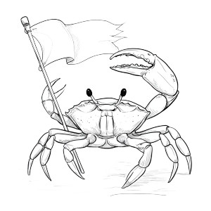 Crab With Flag Vinyl Car Decal Sticker – Waterproof & UV-Resistant 3.4133333333333336"