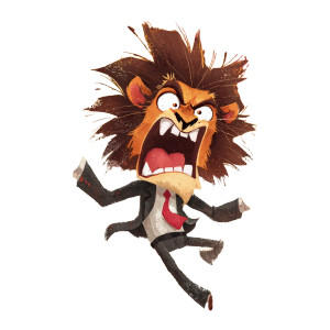 Angry Business Lion Vinyl Car Decal Sticker – Waterproof & UV-Resistant 3.4133333333333336"