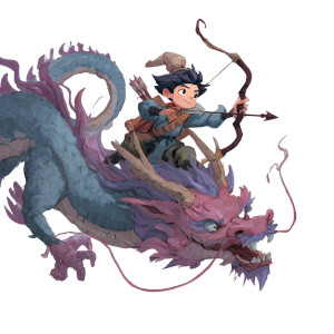 Boy Riding Dragon V3 Vinyl Car Decal Sticker – Waterproof & UV-Resistant 6.826666666666667"