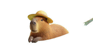 Capybara On Hammock Vinyl Car Decal Sticker – Waterproof & UV-Resistant 2.72"