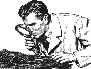 Scientist Inspecting Jeans Vinyl Car Decal Sticker – Waterproof & UV-Resistant 6.1866666666666665"
